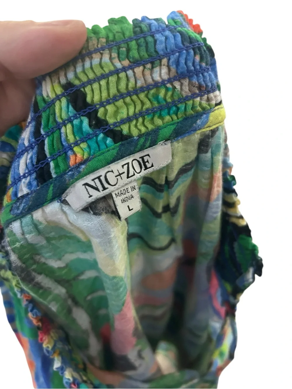 🌴 NIC+ZOE Tropical Abstract Print Blouse – Size Large